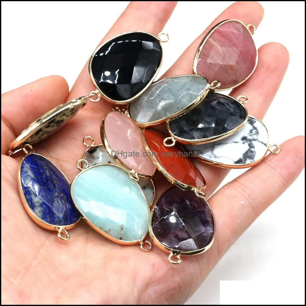 Natural Stone irregular Rose Quartz lapis lazuli amethyst Pendant charms DIY for druzy bracelet Necklace earrings Jewelry Making