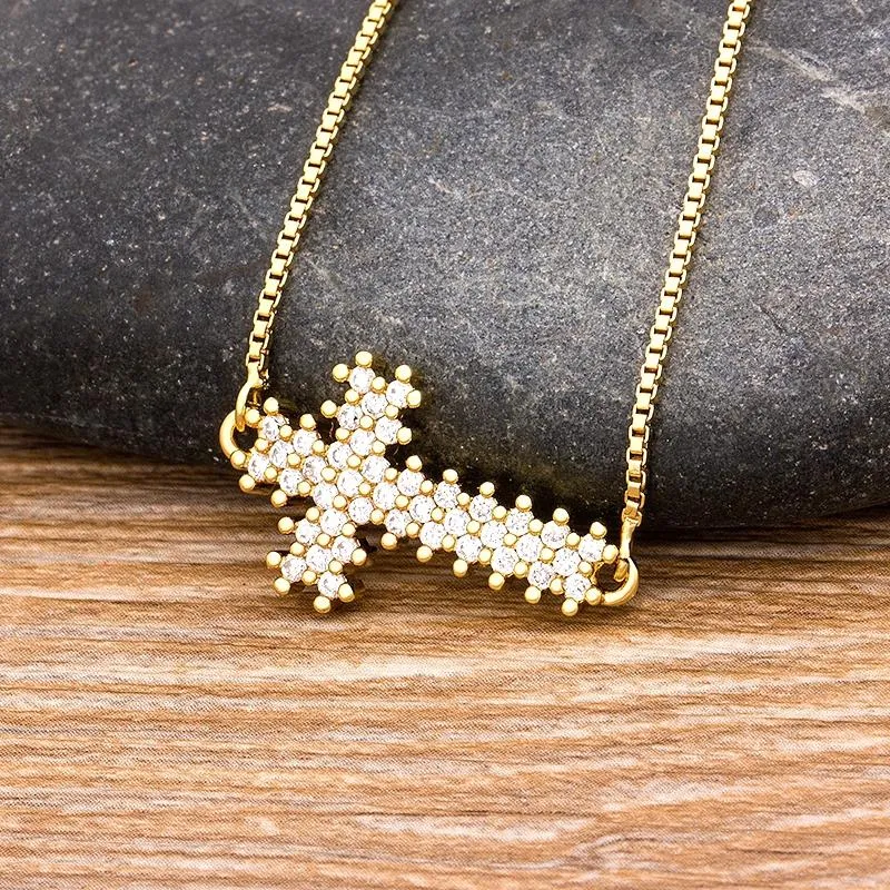 Hänge halsband mode kubik zirkonia guld korshalsband toppkvalitet kristall lång kedja koppar cz kristen juvelrypendant halsband