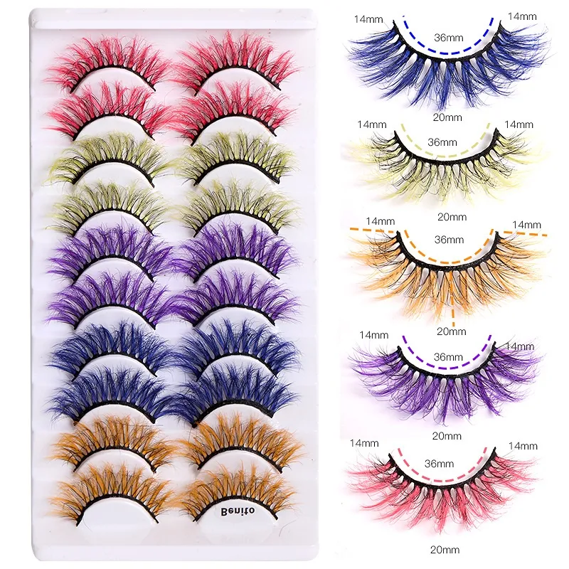 Hand Made Reusable Curly Crisscross Color False Eyelashes Soft & Vivid Multilayer Thick Fake Lashes Messy Eyelash Extensions Eyes Makeup 4 Models DHL