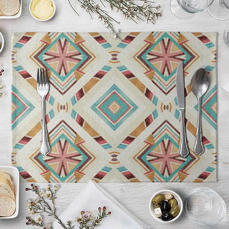 Mats Pads Marble géométrique Cuisine imprimée Coton Draps Table à manger Table à manger Tapis à vaisselle Pad Decor 40 * 30cm