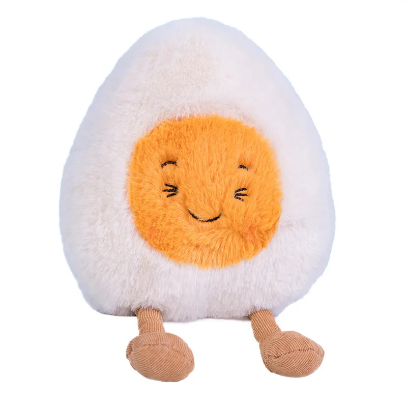 23cm Funny Food Plush Toy Stuffed Egg Cushion Kids Doll Creative Plush Boiled Eggs Shaped Pillow Girl Birthday Xmas Gift LA419