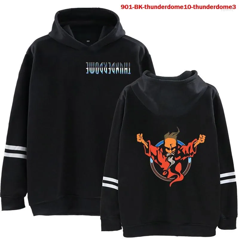 Erkek Hoodies Sweatshirts Thunderdome Hardcore Kış Sıcak Çizgi Kollu Erkekler Polar Serin Paltolar Crewneck kazak Trailsuitmen