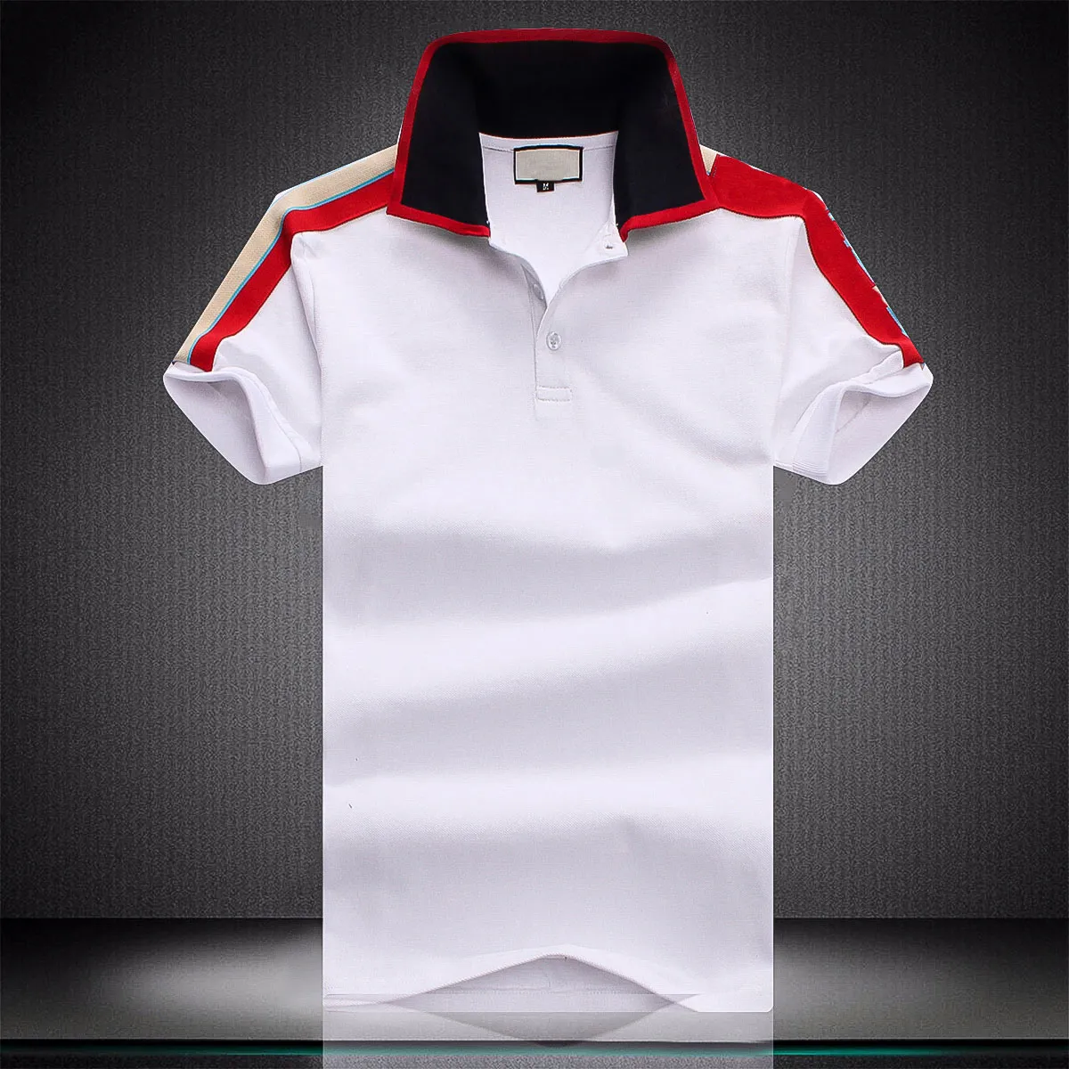 Camisas polo italianas camisas masculinas listras bordadas roupas da moda manga curta calssic skate camiseta de alta qualidade casual tops tee tamanho asiático M-G # G