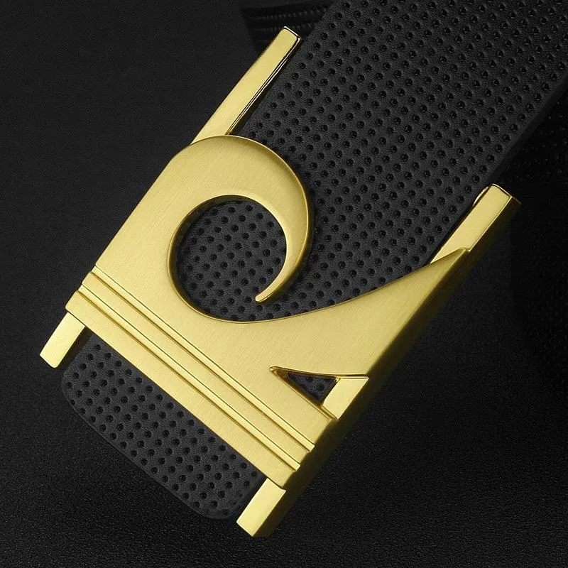 Ремни мода r буква черная геометрическая роскошная металлическая пряжка