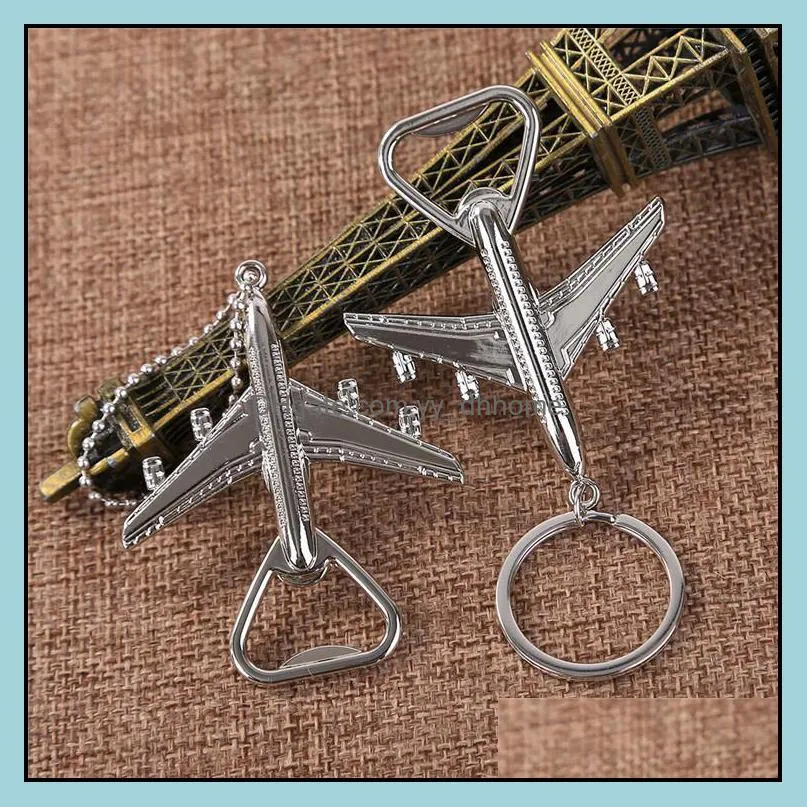 aircraft keychain beer opener airplane keychain beer bottle opener keyring birthday wedding party favors airplane keychain openers