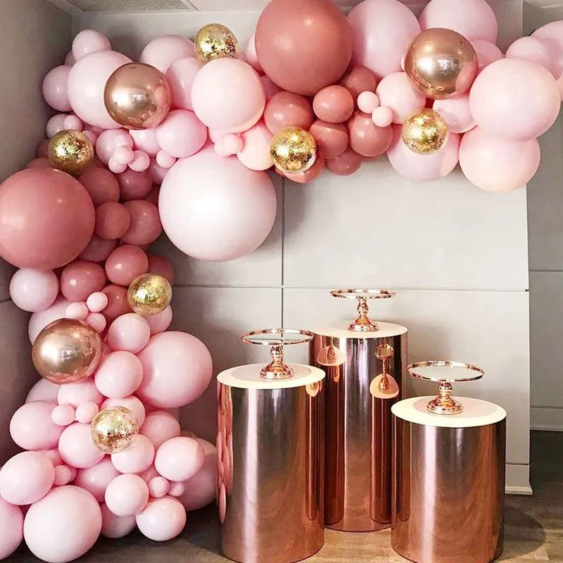 Kit de arco de globos de oro rosa y rosa, globos de cumpleaños, globos de  baby shower, guirnalda de globos rosas, globos de oro rosa, decoración rosa