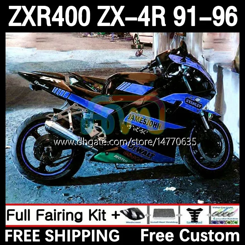 Carrocimento para kawasaki ninja zxr 400 cc zx4r zxr400 zx-4r 91 92 93 94 95 96 12dh.190 corpo zx 4r zxr-400 1991 1992 1993 1994 1995 1996 400cc 91-96 oem, kit de reanchonho azul