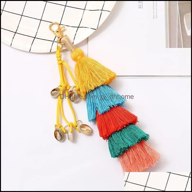 colorful boho tassel keychain style bag ornaments artificial handmade creativ keychains cute attractive pendant jewelry gifts