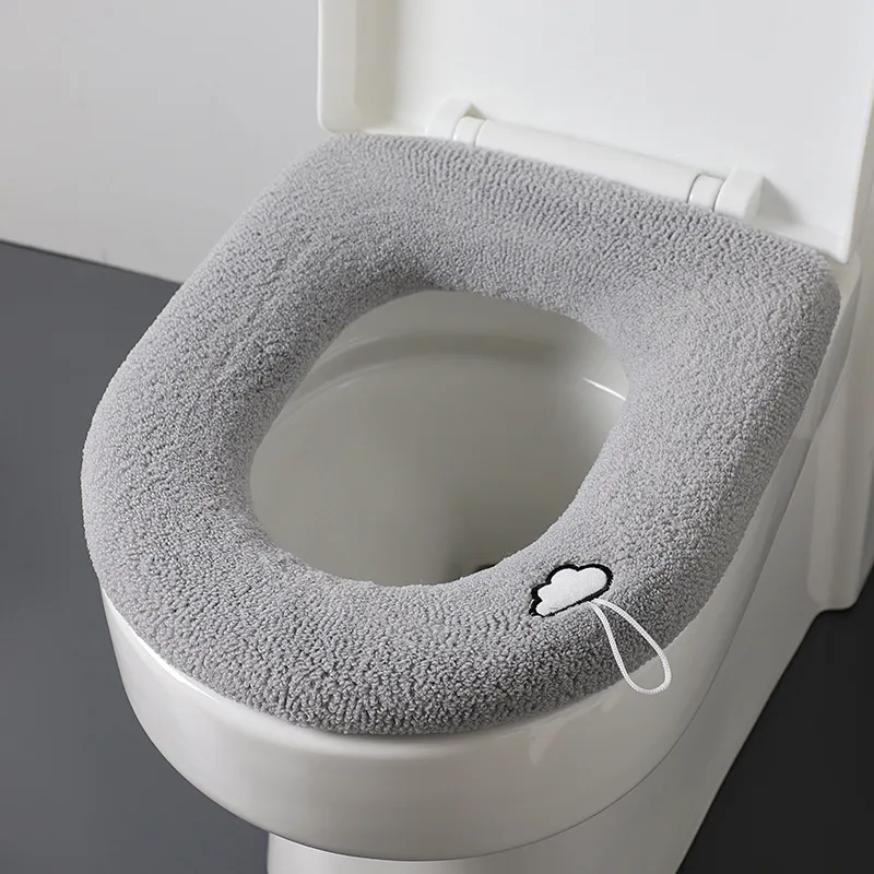 Universella fyra säsonger förtjockad hushol mjuk matta hösten vinter toalett täcke toalett säte kudde tjocka plysch varma kuddar