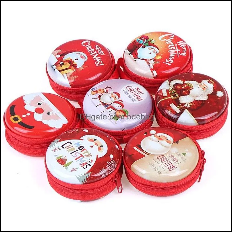 Gift Wrap Xmas Candy Box Christmas Coin Earrings Headphones Mini Tin Sealed Jar Small Storage Baroque For Kid Packing