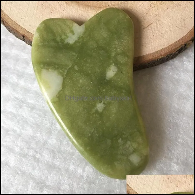 Massage Stones Gua Sha Set Natural stone Green Jade GuaSha Board Massager for Scraping Therapy Jades Roller