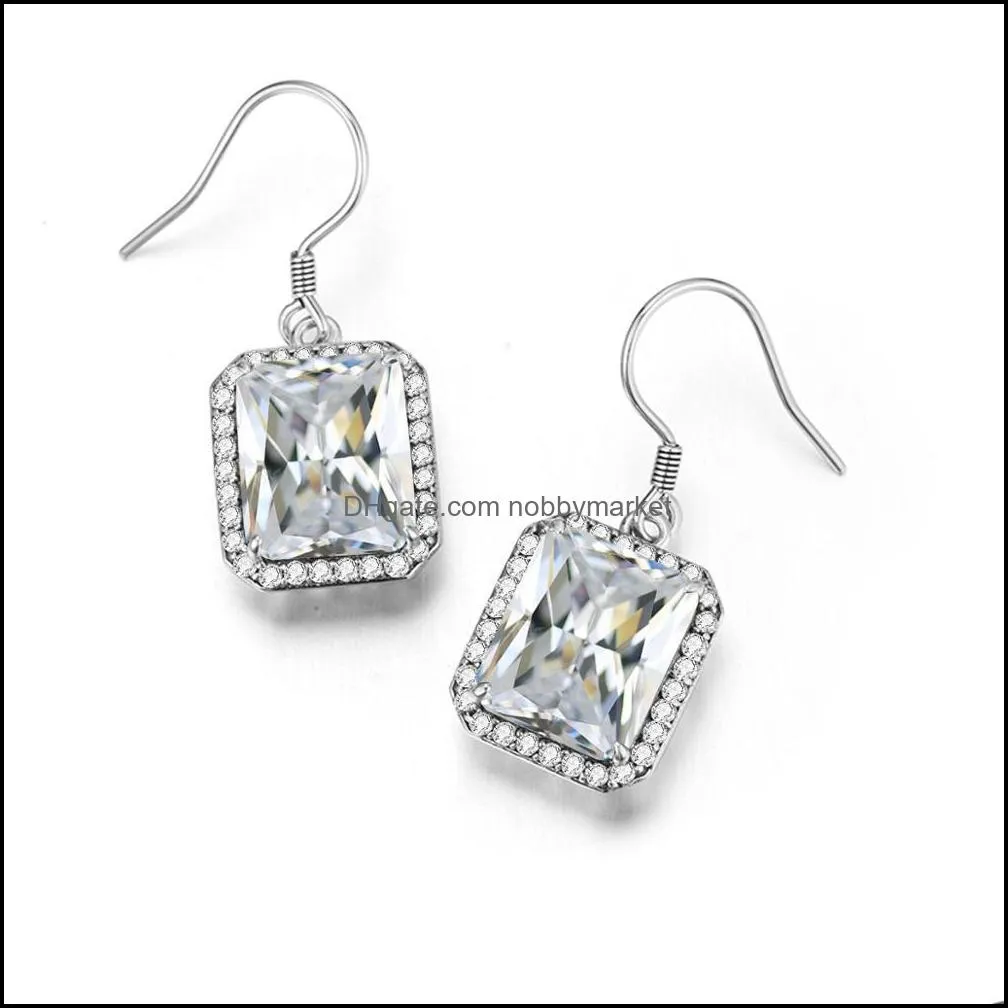 Szjinao Earrings Diamond Cute Joyas De Plata 925 Mujer Wedding Romantic Luxury Fine Jewellry Brand Famous Boucle Doreille