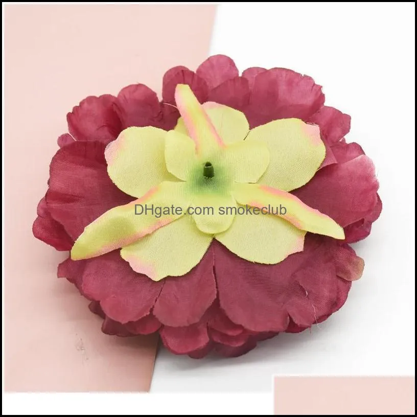 5 Pieces Artificial Peony Home Decoration Accessories Wedding Brooch Scrapbooking Headwear Decorative Flowers Wreaths C jllfil