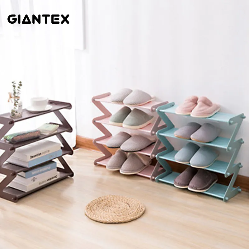 shoe rack Shelf shoe organizer shoe stand Simple stainless steel assembled Ztype nonwoven fabric entrance multilayer 201109