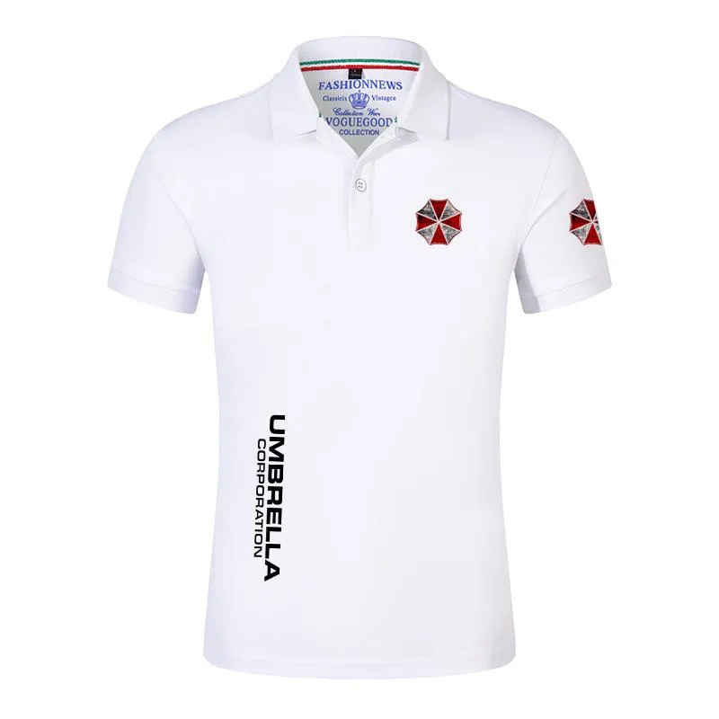 Men s Polos Men s 2022 Mens Umbrella Corporation Shirt Harajuku Print Elegant Short Sleeve Classic Ity Handsome Comfrtable Tops