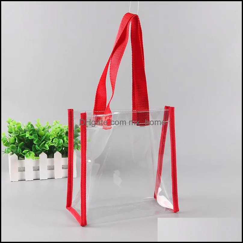 Clear PVC Cosmetic bag handbags gift bags Universal packaging plastic travel bag 5 color 4 size for choose