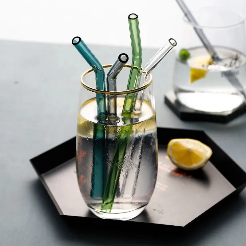 Colorful Glass Straws Reusable Drinking Straw Eco-friendly High