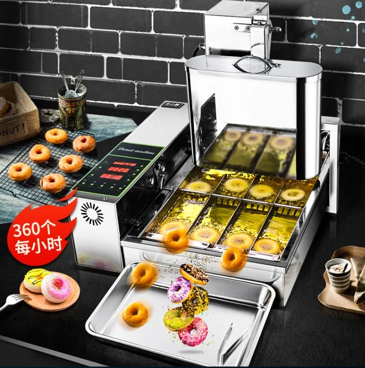 110V 220V Aço inoxidável Donuts de processamento de alimentos Máquina de fabricante de equipamentos automáticos de donut waffle machine fritadeira de bolo de donut