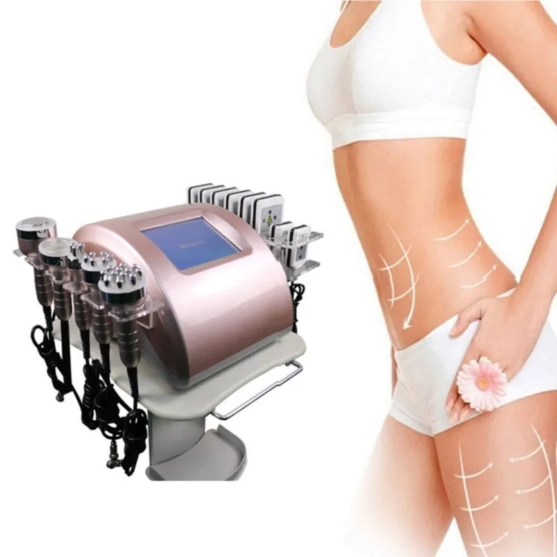 Ultrasonic cavitation lipo laser body slimming machine rf face lift shaping devices vacuum lipolysis radio frequency for wrinkle removal