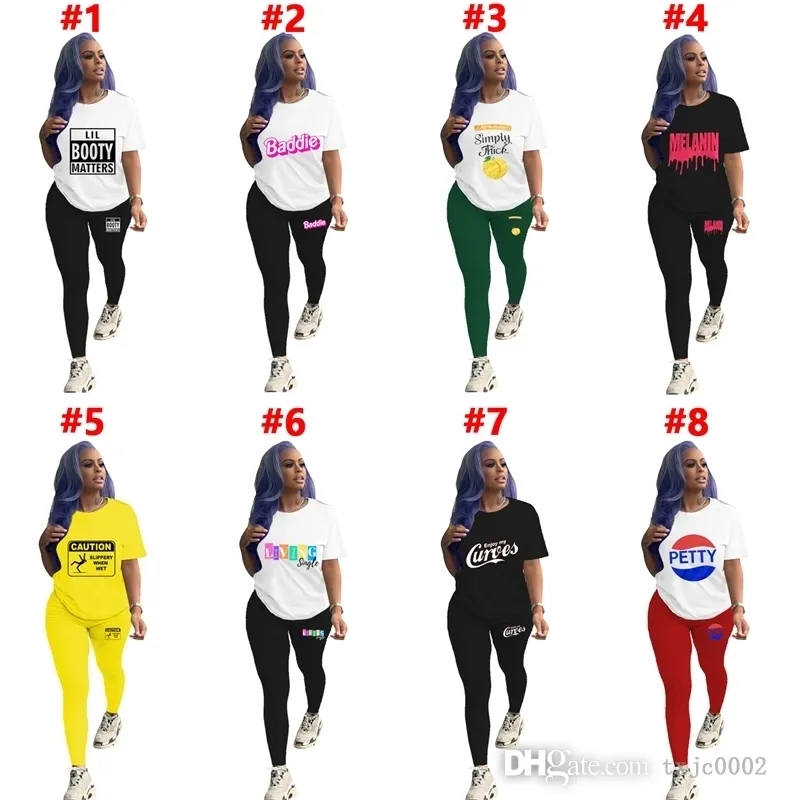 Designers Women Tracksuits 2022 Sexy Two Piece Pants Set Fashion Casual Printed Short Sleeve Leggings Outfits Sportswear