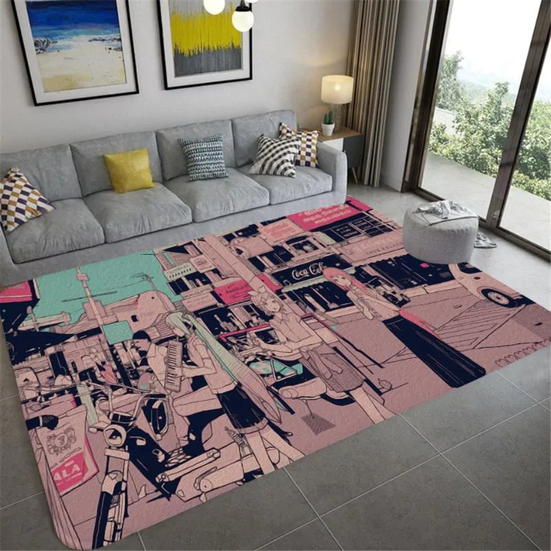 Mattor söt femme tonåring indie dekor rum anime area matta sovrum hall päls mattan för barnkammare i de levande rummen