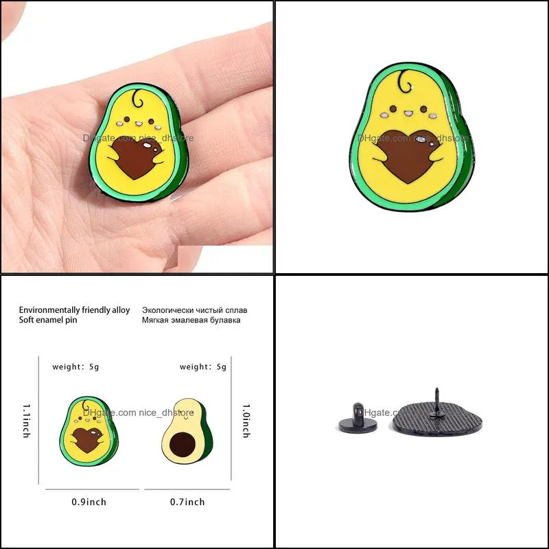 avocado fruit enamel brooches pin for women fashion dress coat shirt demin metal brooch pins badges promotion gift 2021 new design