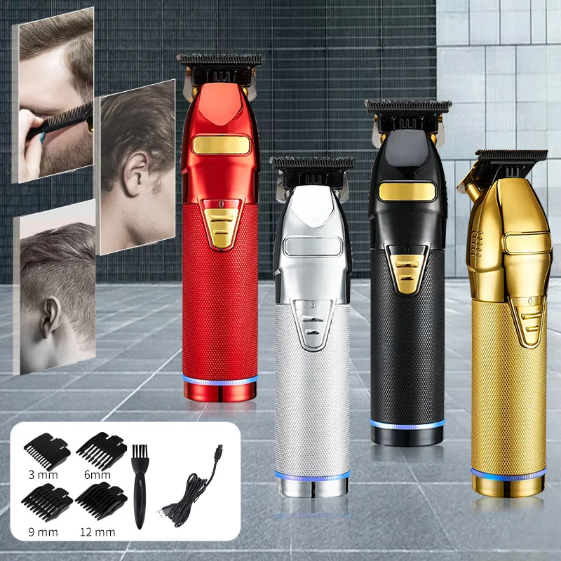 Professional Hair Trimmer Gold Clipper For Men Rechargeable Barber Cordless Cutting T Machine Styling Beard 220623