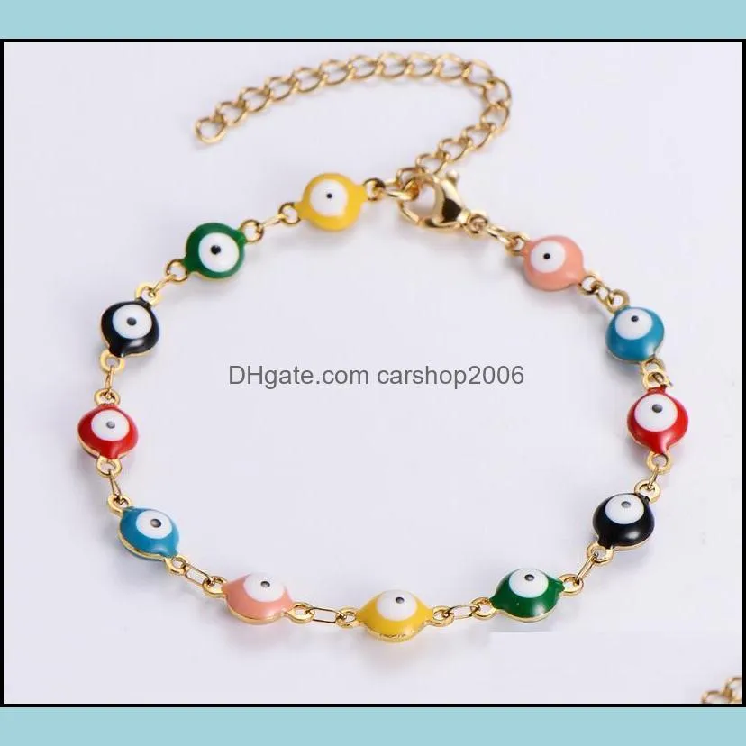 Evil Eye Charm Chain Bracelet For Women Classic Stainless Steel Wrap Bangle Women Fashion Jewelry Gift