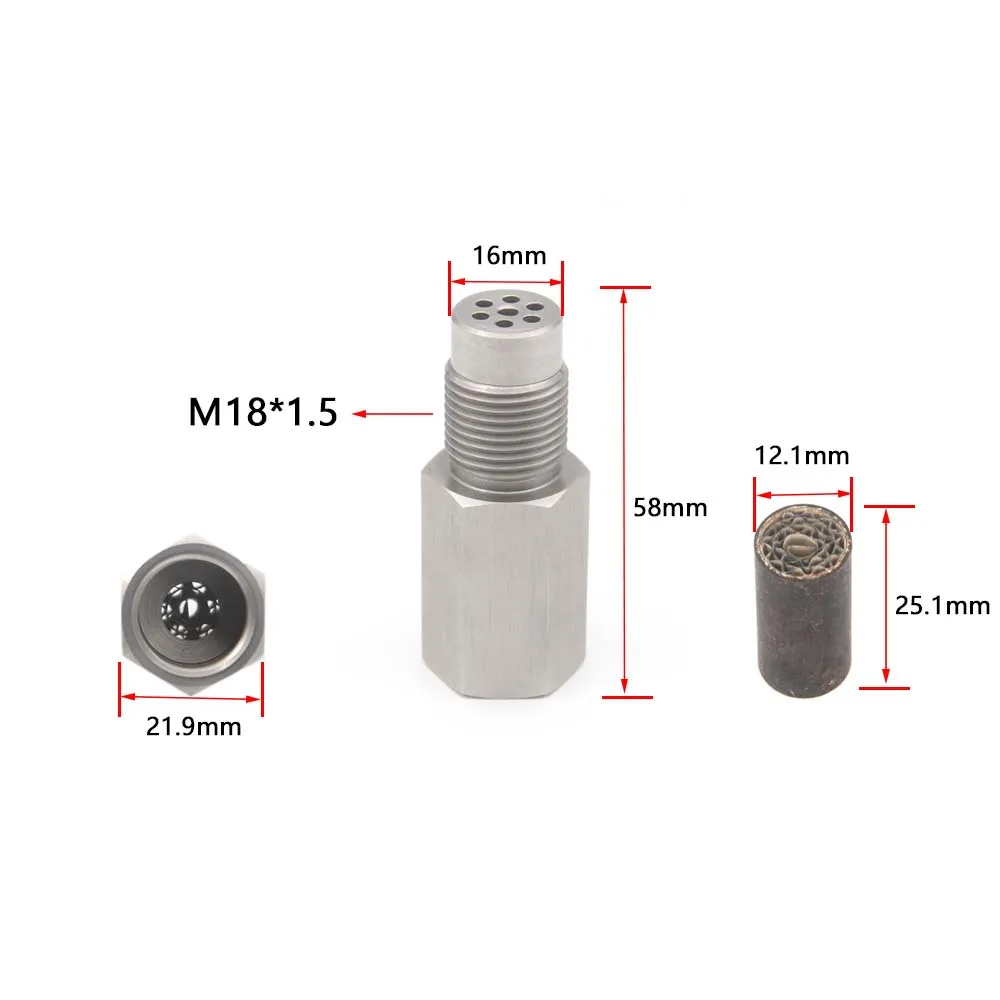 Verifique o Espaçador do Sensor de Oxigênio da Luz do Motor M18 x 1,5 CEL Eliminator Mini Catalyst Simulator 304 Adaptador de Aço Inoxidável m18x1,5