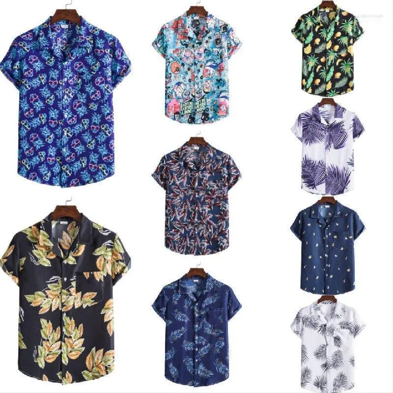 メンズカジュアルシャツ2022夏のweiyiシリーズビーチスタイルは高品質のスーツカラー半袖フローラルシャツxhの組み合わせeldd22を備えています