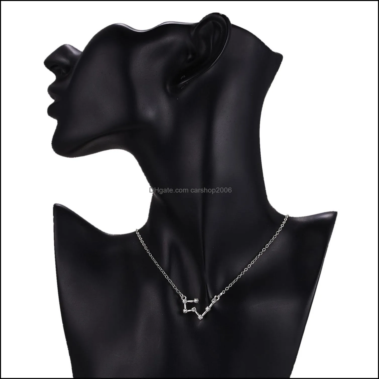 12 constellation pendant necklaces with crystals horoscope sign zircon fashion necklace birthday jewelry gifts for women a1z f