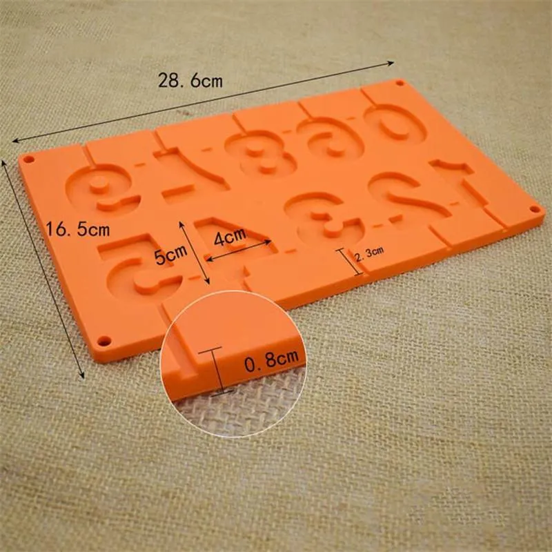 0-9 Number Shape Silicone Cake Mold Topper Chocolate Candy Mould For Kitchen Birthday Party Bakeware Tool
