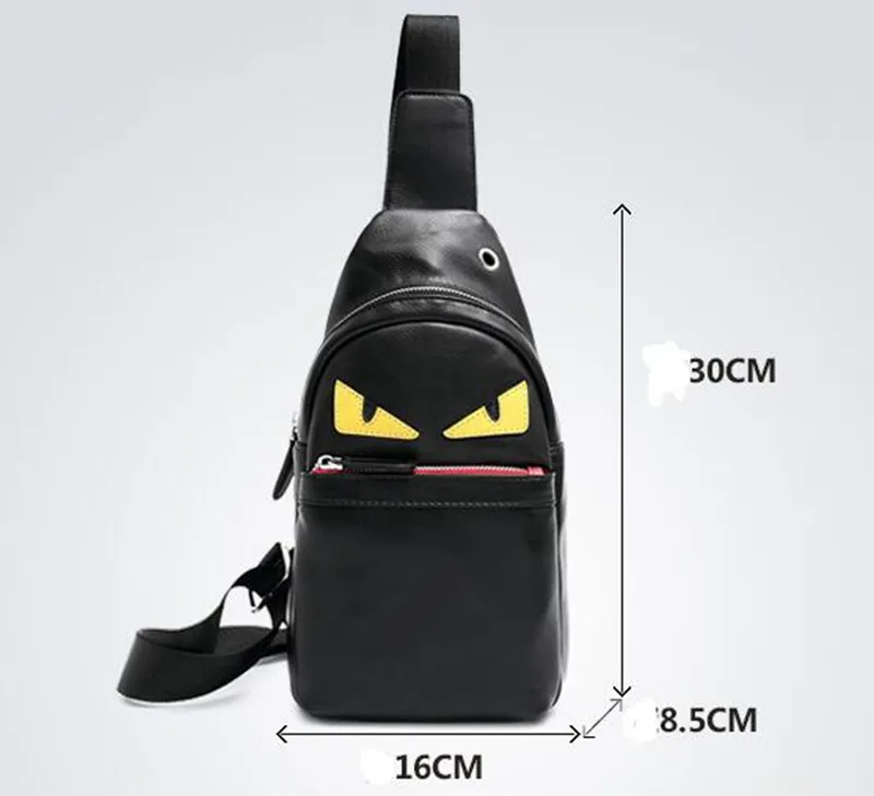 Fendi roma supreme monster eyes chest shoulder bag pu leather shop casual backpack