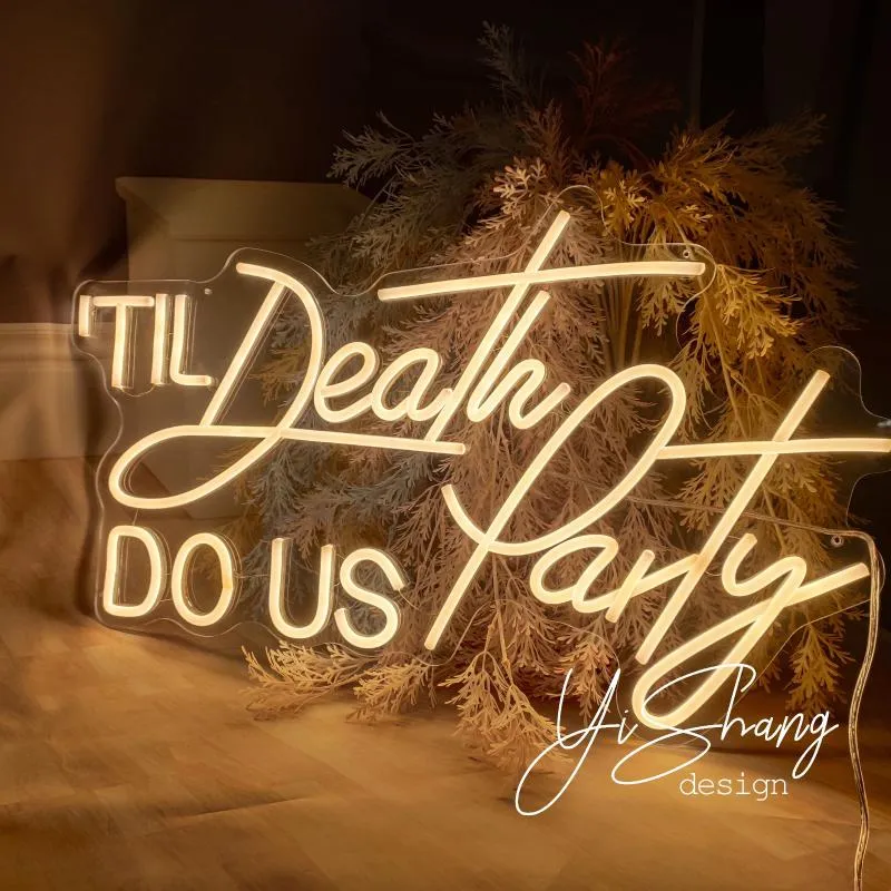 Outros Tubos de Lâmpadas de Iluminação Custom Til Death DO US Party Neon Sign Flex Led Light For Room Decoration Wedding PartyOther