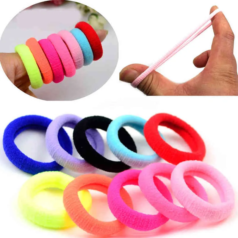 50Pcs/Lot Hair Accessories for Girls Elastic Hair Bands Candy Color Rubber Bands Black White Ponytail Holder Hair Tie AA220323