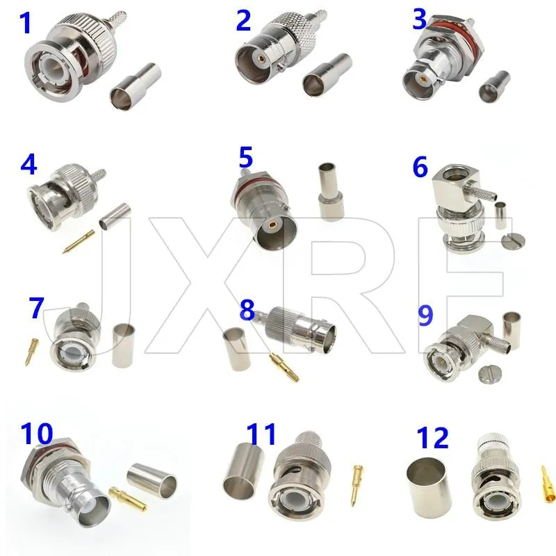 Other Lighting Accessories Connector BNC Male Female Crimp Extrusion For RG316 RG58 RG59 RG6 LMR300 RG8 LMR400 RG213 Cable RF AdapterOther