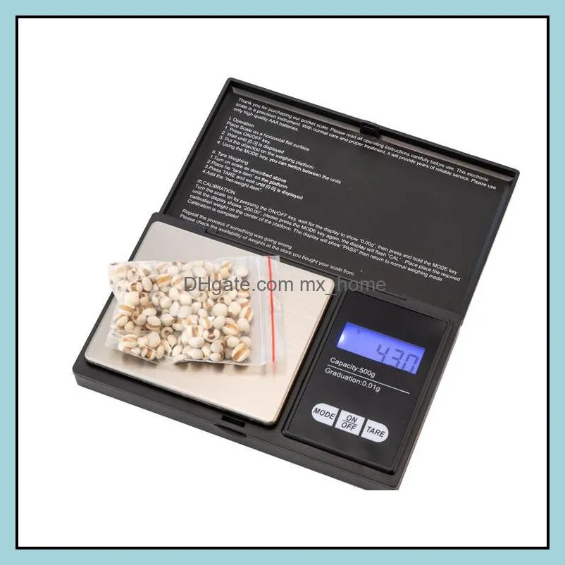200g 100g x 0.01g 500g 0.1g black pocket size electronic lcd digital personal precision jewelry scale, diamond gold balance weight