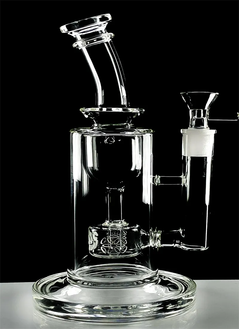 Bong Hookahs Dab Rig Glass Recycler Smoking Water Pipe Clear Size 14mm Connector