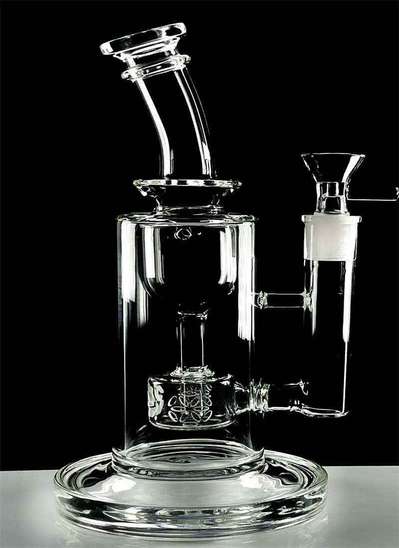 Bong Hookahs Dab Rig Glass Recycler Smoking Water Pipe Clear Size 14mm