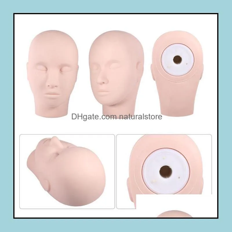 Silicone Training Mannequin Flat Head Makeup Practice Eyelash Lashes Extension Beauty Eye Lashes Eyelash Extensions