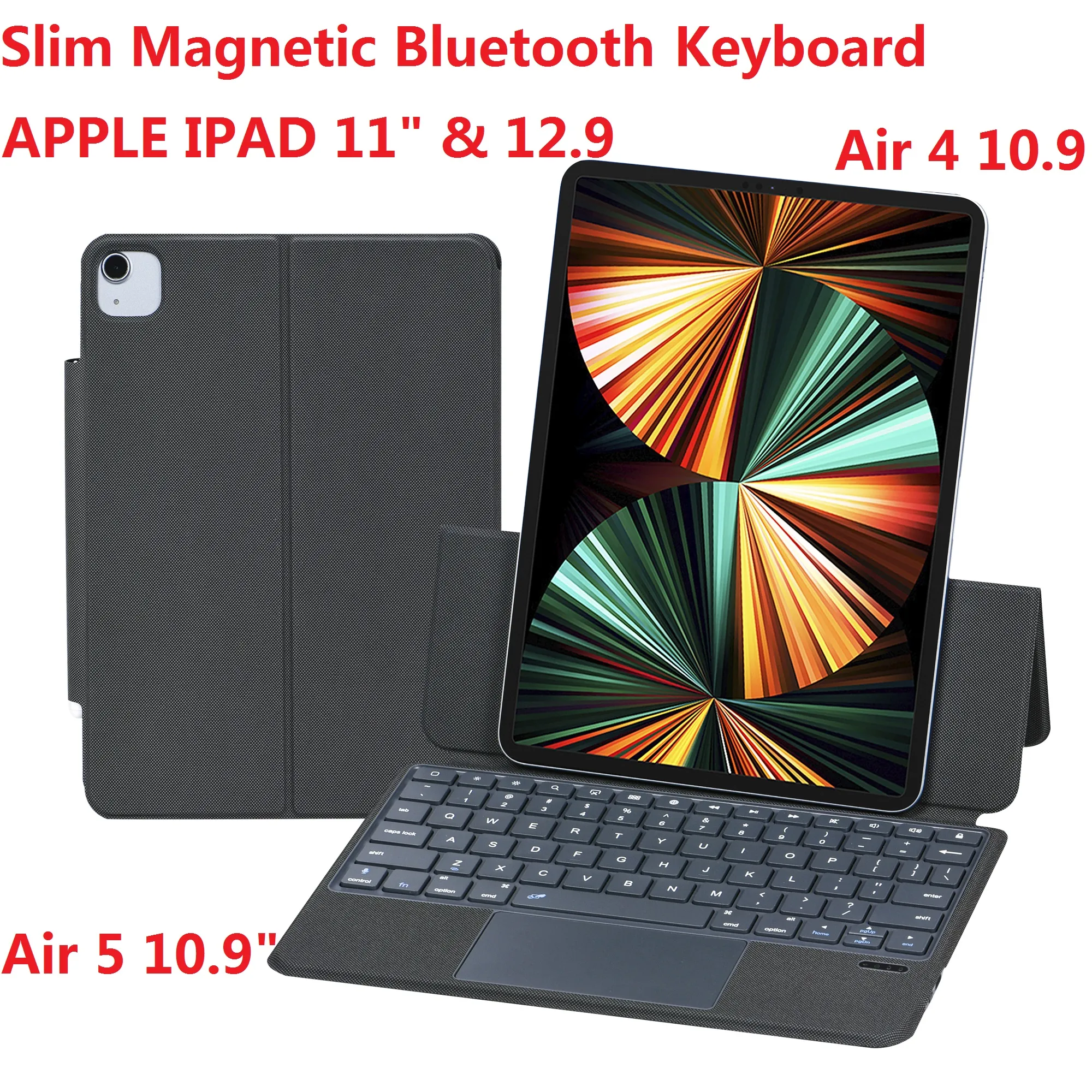 Magnetic Leather Protection Cover For IPad Pro 11/12.9, 10th Gen A2757, Air  4/5/10. 9, Slim Case With Bluetooth Mi Pad 5 Keyboard From Fcover, $27.64