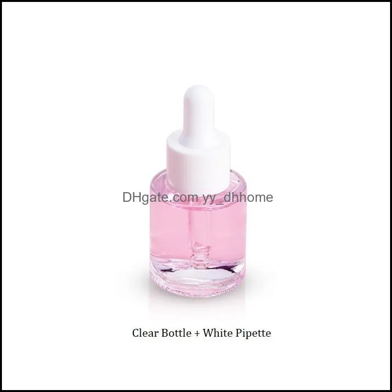 20ml Flat shoulder Glass Essential Oil Perfume Bottles e Liquid Bottles Reagent Pipette Dropper Aromatherapy Bottle Wholesale free DHL