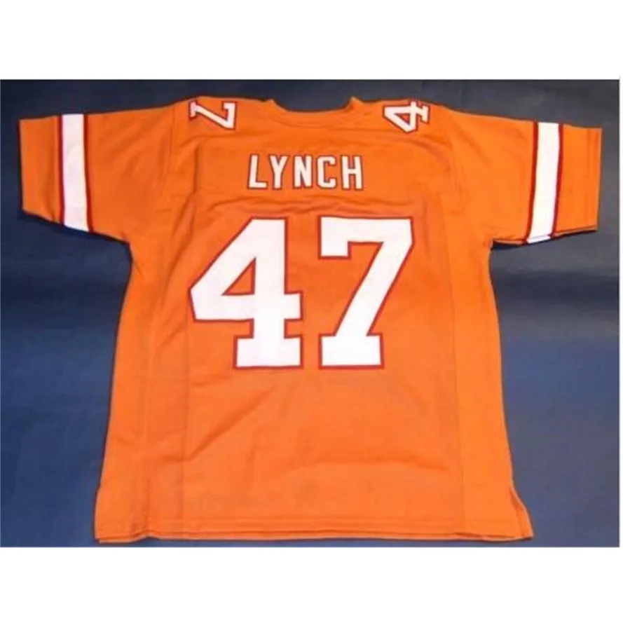 MIT Custom Men Youth Women Vintage Custom #47 John Lynch Orange Football Jersey Rozmiar S-4xl lub Custom Dowolne nazwisko lub koszulka numer