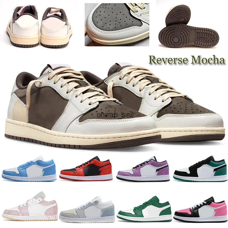 Аутентичные дизайнерские туфли Reverse Mocha 1s Low TS Royal Yellow Sail University Gold Black Astrograbber Chicago Court Purple Мужские кроссовки Sice