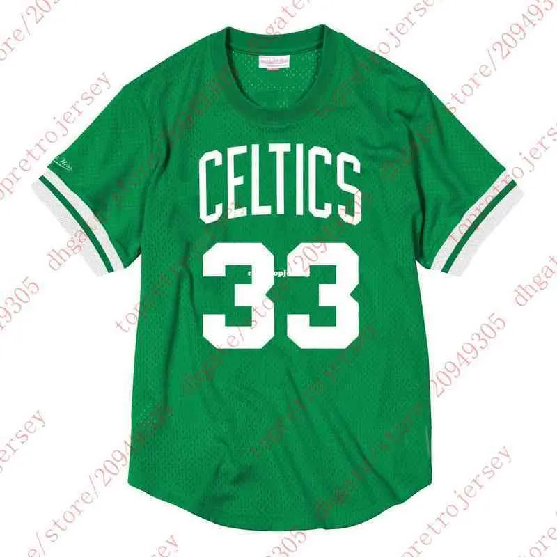Niestandardowy #33 Larry Bird Top Jesh koszulka Męska Szygowana zielona letnia koszulka koszykówki koszulka kamizelka
