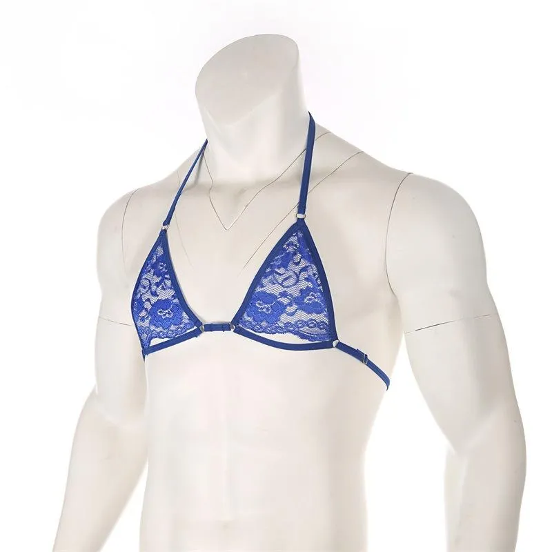Man wearing hot sale bra undershirt