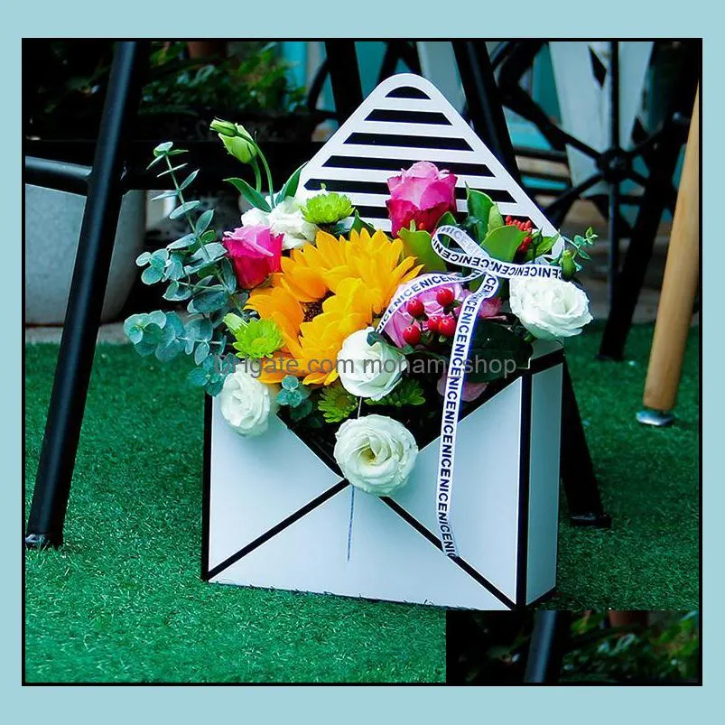 mini envelope type box korean flower bouquet floral hand-folded gift box flower box 20cm x 7cm x 14.5cm sn2005