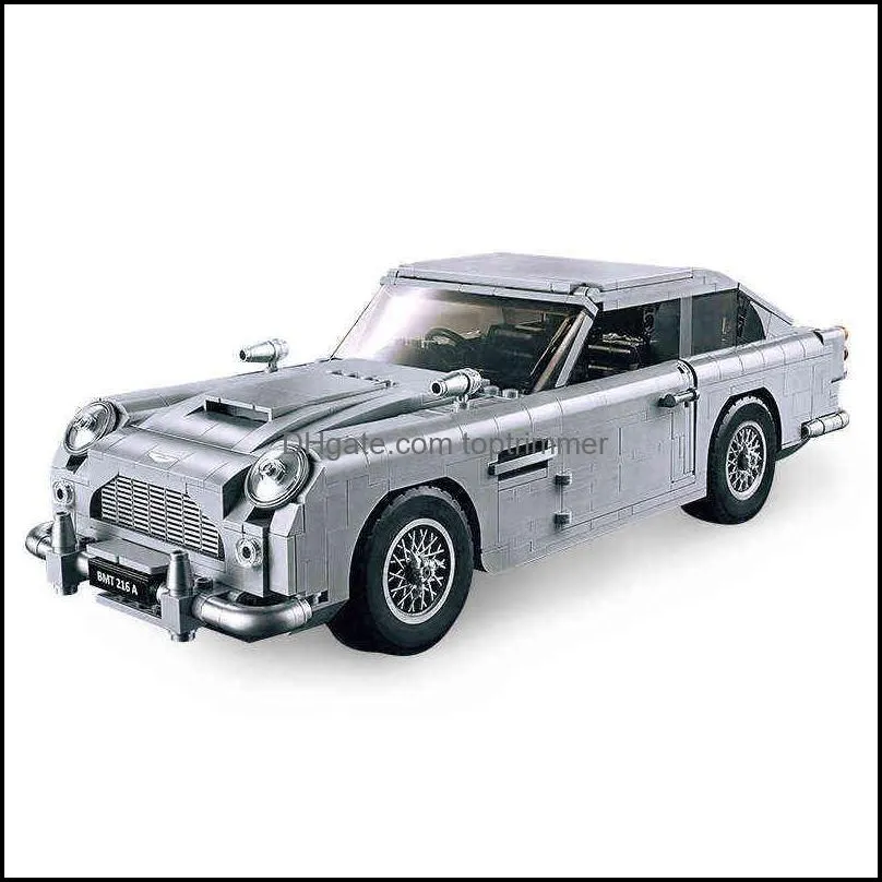 كتل الطوب طراز بناء هدايا جديدة المبدع Aston DB5 Martin James Bond 007 Car Bock متوافق مع 10262 هدية عيد الميلاد للطفل