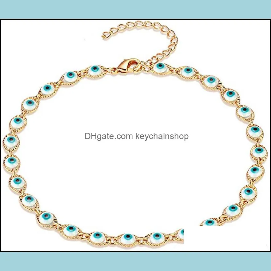 Crystal Bead Bracelet Bangles Enamel Gold Evil Blue Eye Bracelets For Women Lucky Turkish Eyes Jewelry Gifts