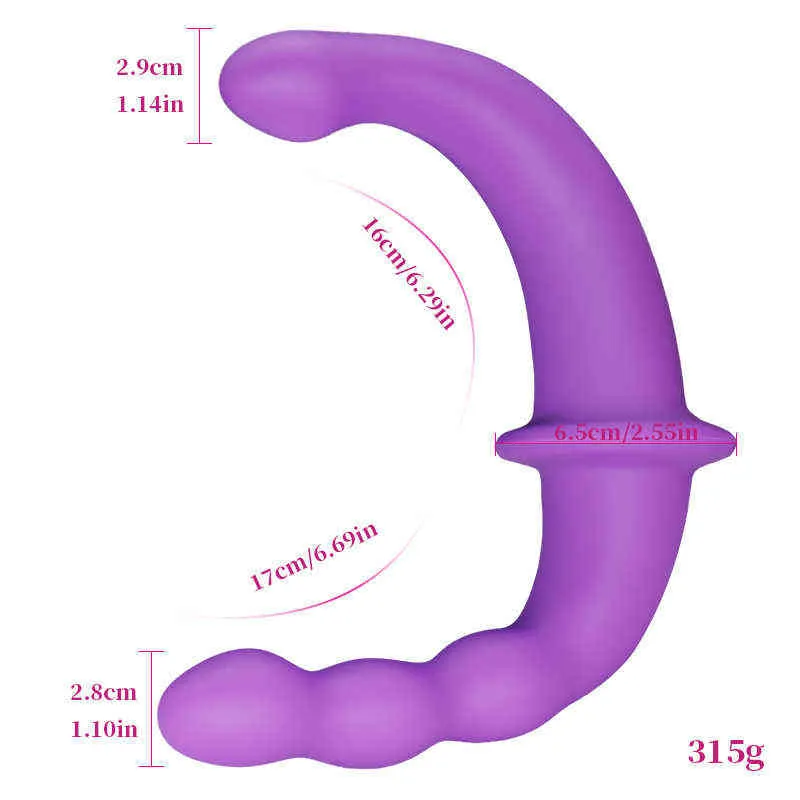 Nxy Godes Silicone Pénis Masturbation Dispositif Double Tête Lesbienne Mâle Femelle Adulte Produit Artificiel pour Femmes 220601
